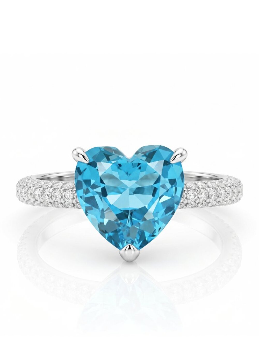 Blue and Teal tourmaline Heart stone ring, 925 Sterling Silver Charmed Aroma BP